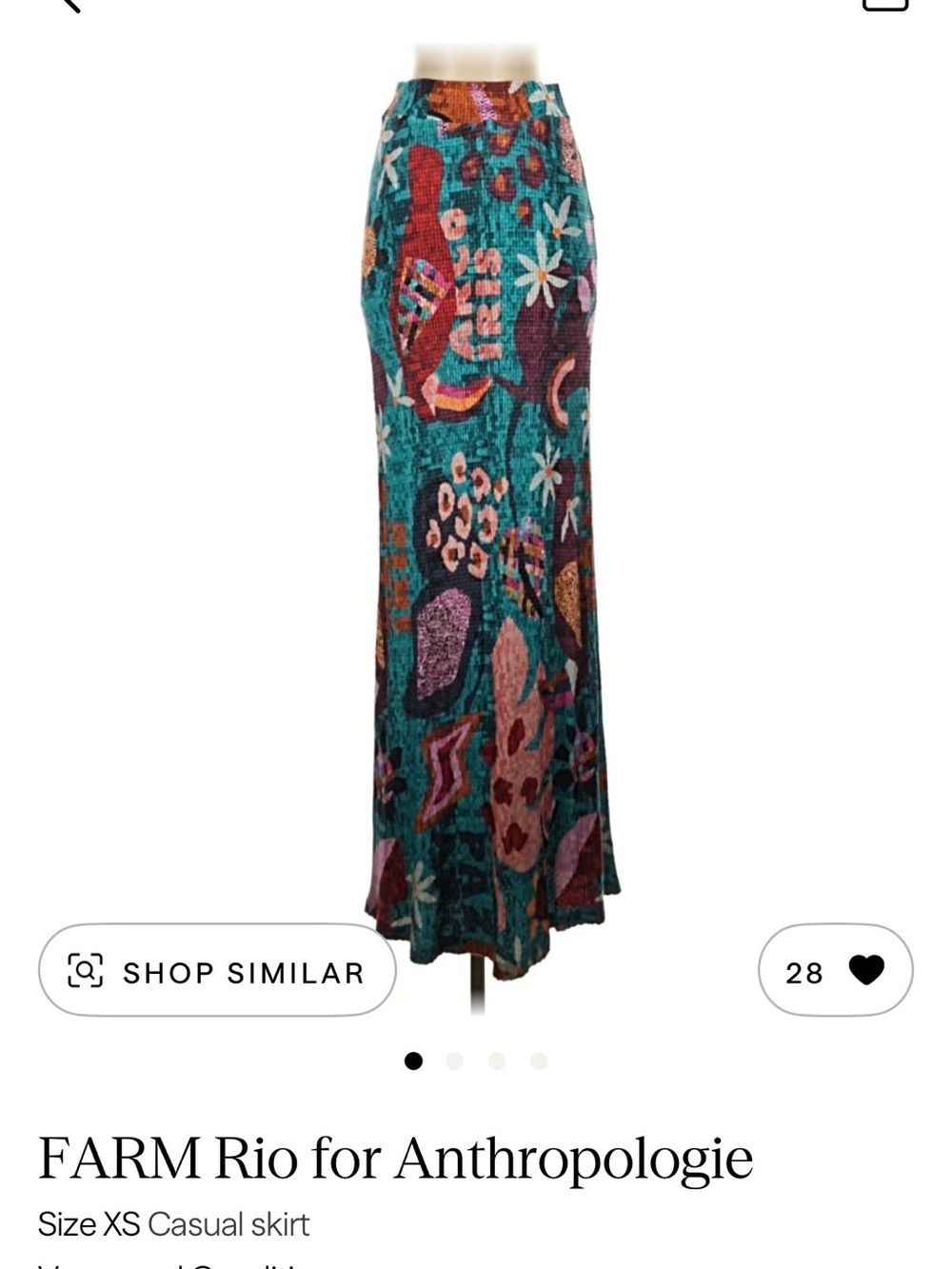 FARM Rio Teal Multicolor Maxi Skirt